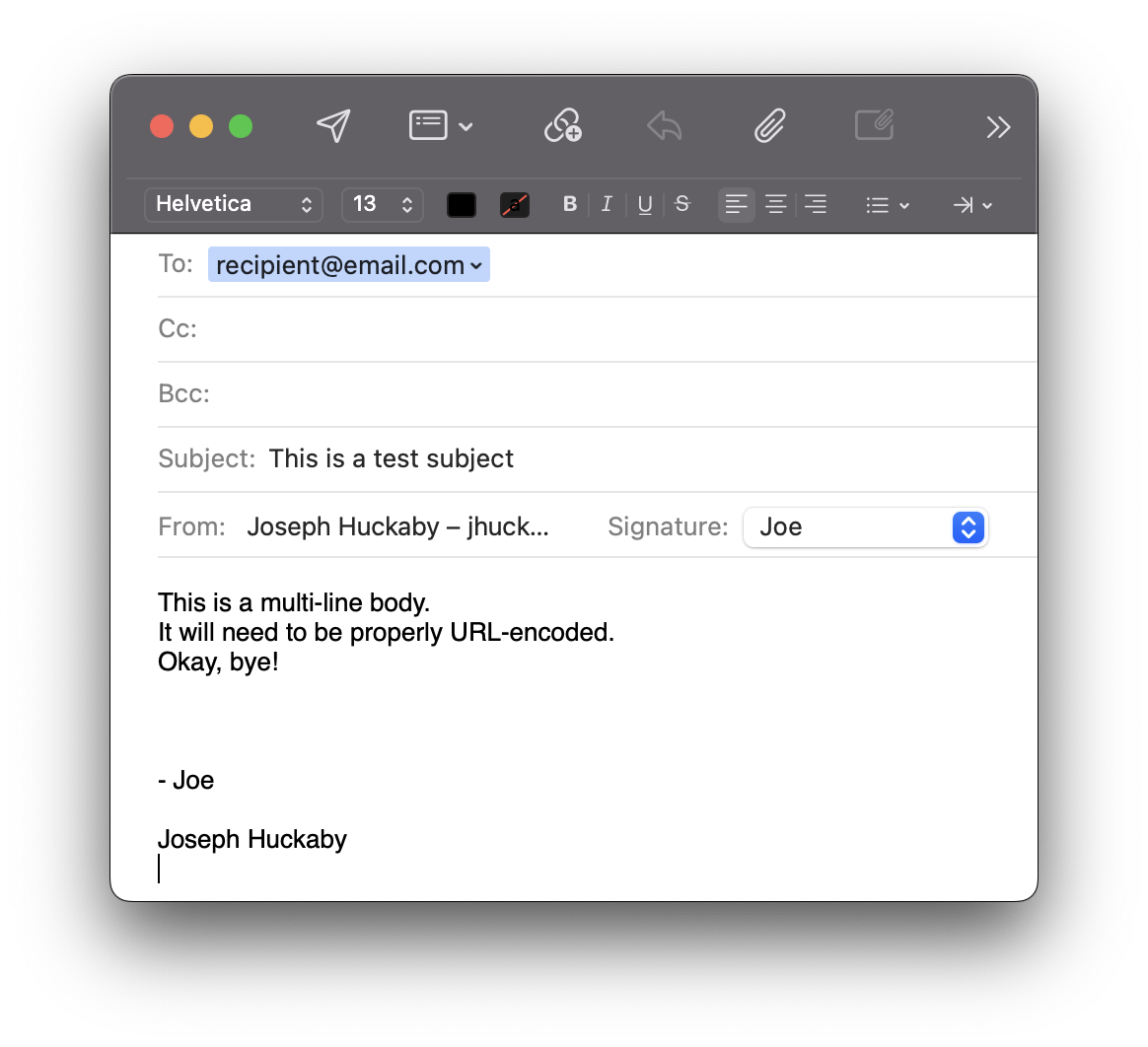 Possible to use Nodemailer to create a draft email that opens in Apple