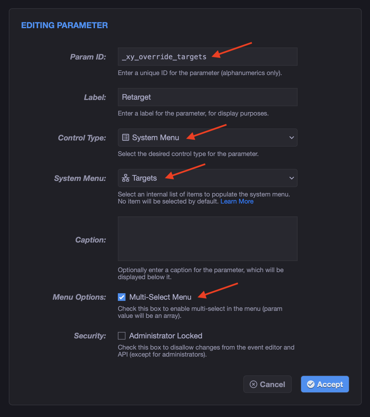 New Parameter Dialog