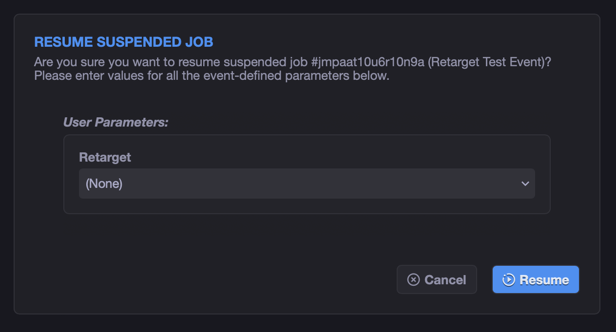 Resume suspended job